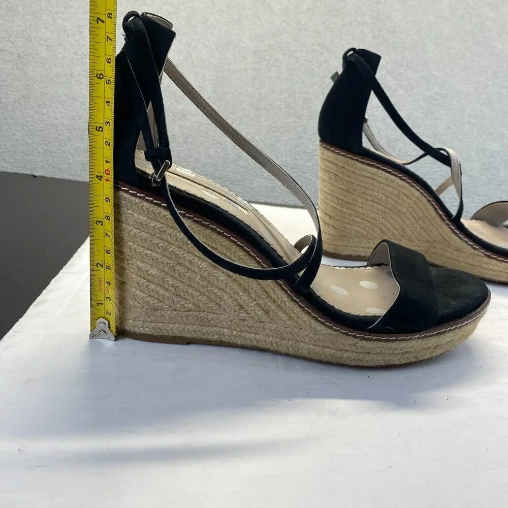 Boden Women's Platform Espadrille Wedge Sandals Black Size 41,Preppy